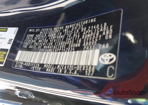 2023 Toyota Corolla Se из США, поврежденный, VIN 5YFS4MCE6PP142834